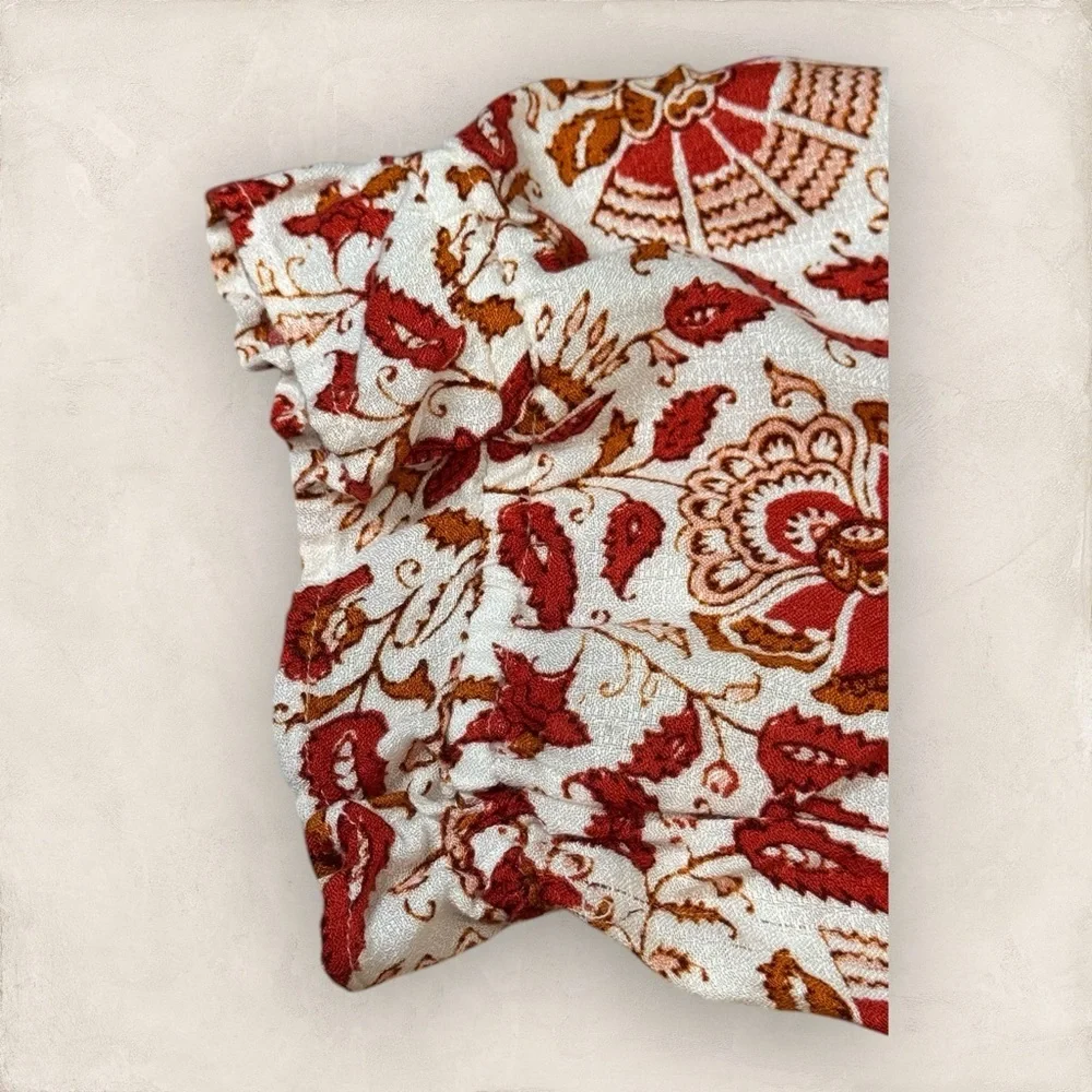 Lucky Brand Boho Blouse Small Petite | Paisley Floral Print - Picture 5 of 6